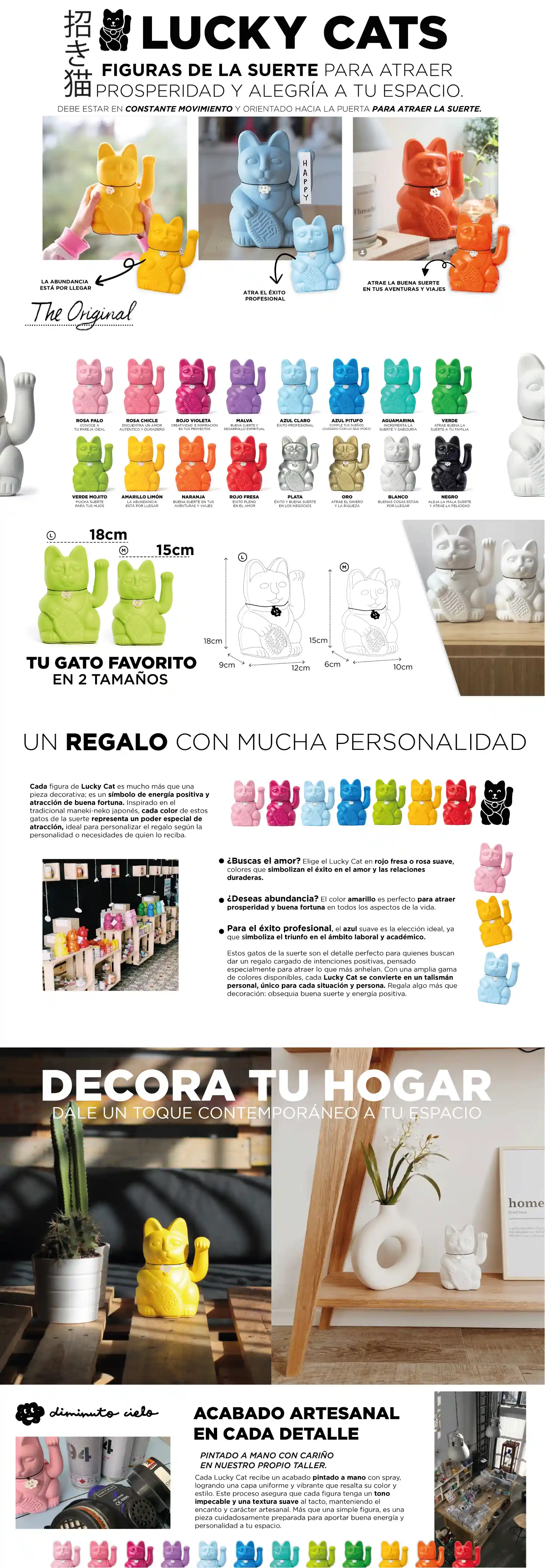 Diseño gráfico para Amazon de contenido A+ para figuras Lucky Cats