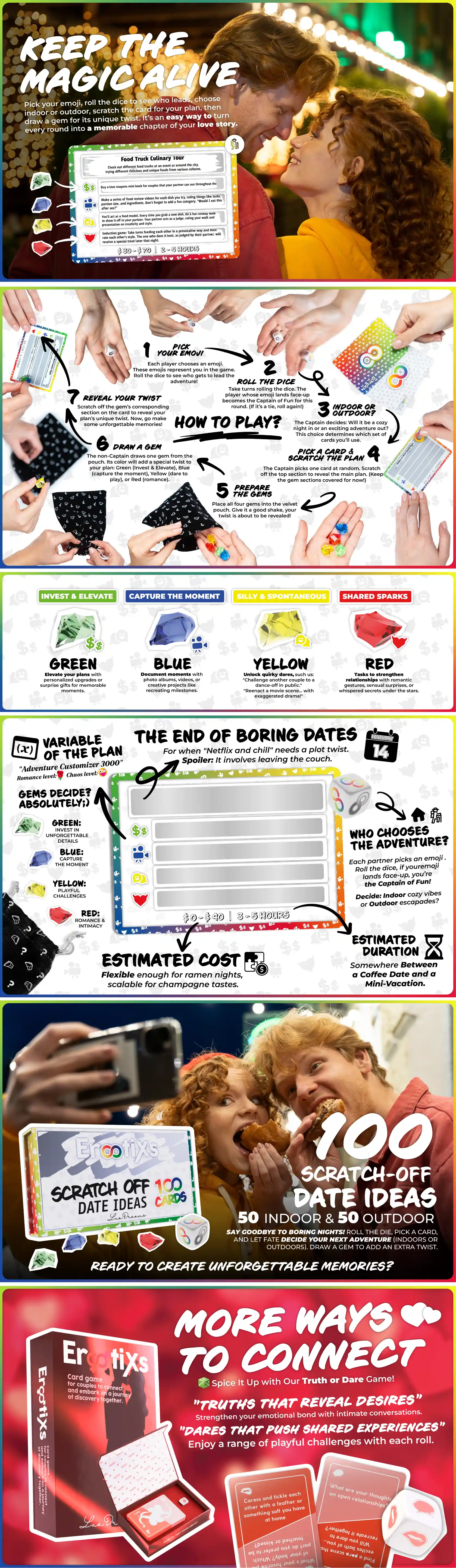 Diseño gráfico para Amazon de contenido A+ para juego de citas scratch off