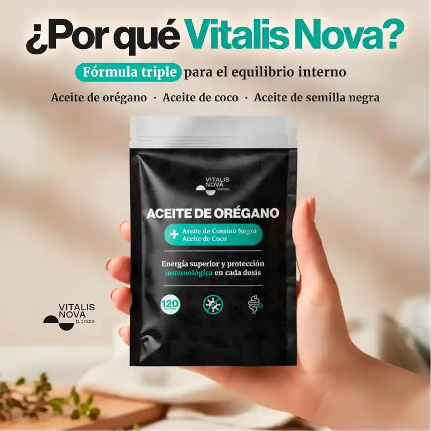 Creatividad Amazon para aceite de orégano Vitalis Nova