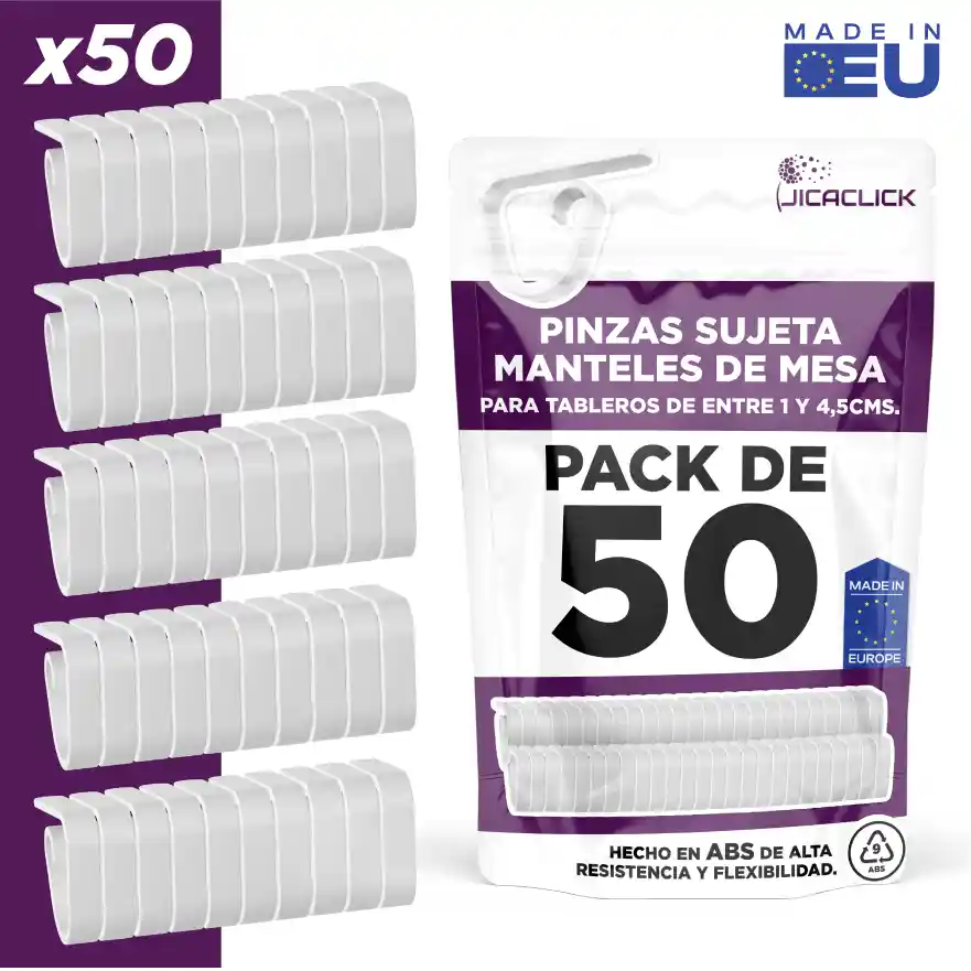 Imagen principal Amazon de pack de 50 pinzas sujeta manteles